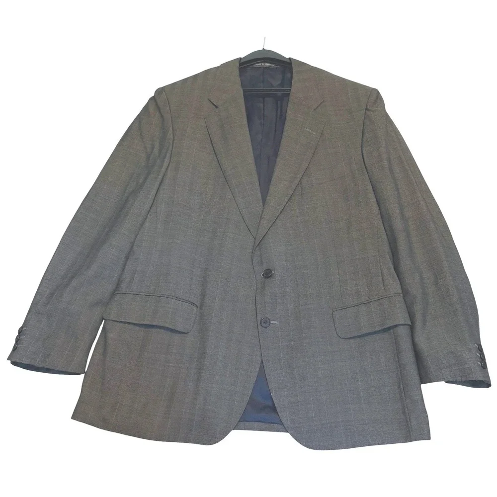 Austin Reed Blazer Men Grey Glen Plaid Two Button Sport Coat England Unsized